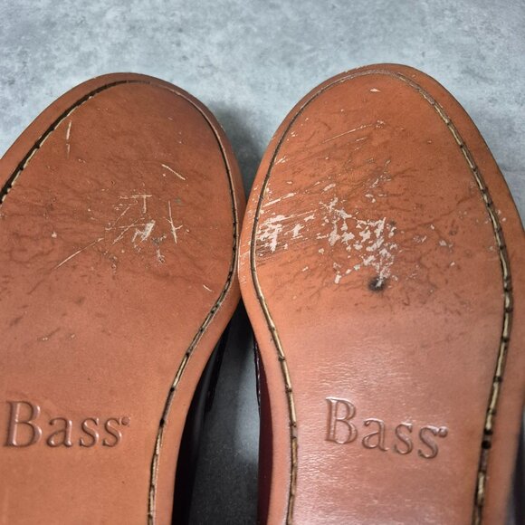 Bass Harrison Mahogany Leather Tassel Loafers Size 10EE - Picture 9 of 10